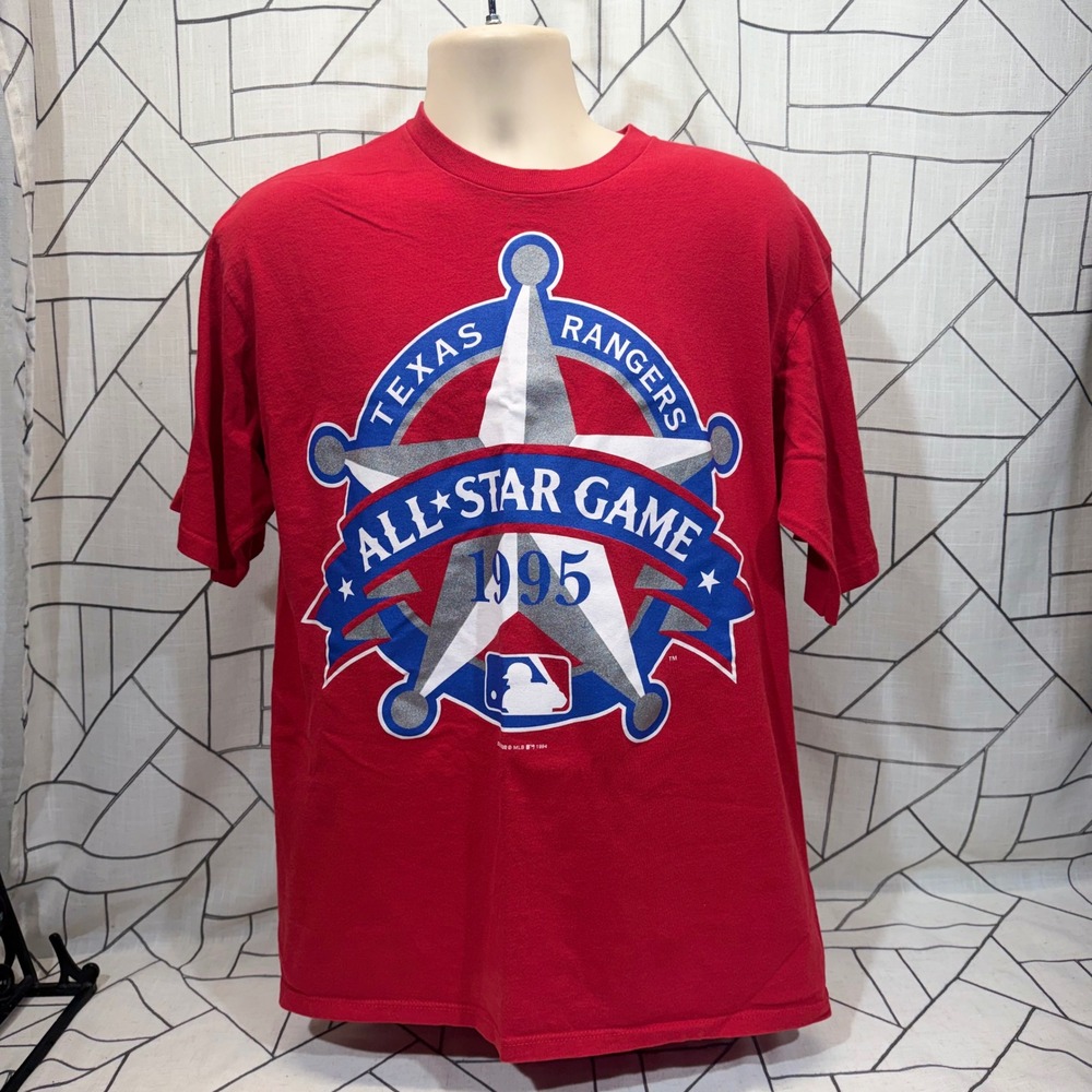 Starter MLB All-Star Game 1995 T-Shirt Large Red Texas Rangers‎ Vintage USA Made